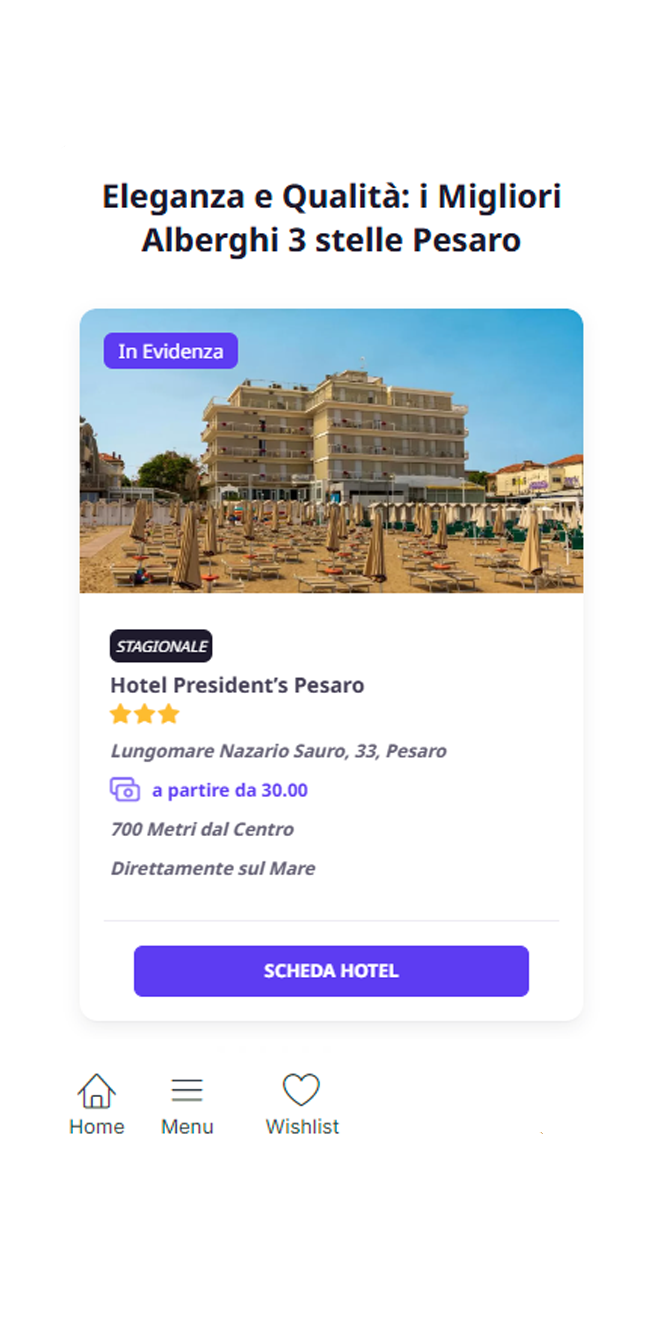 scheda categoria hotel